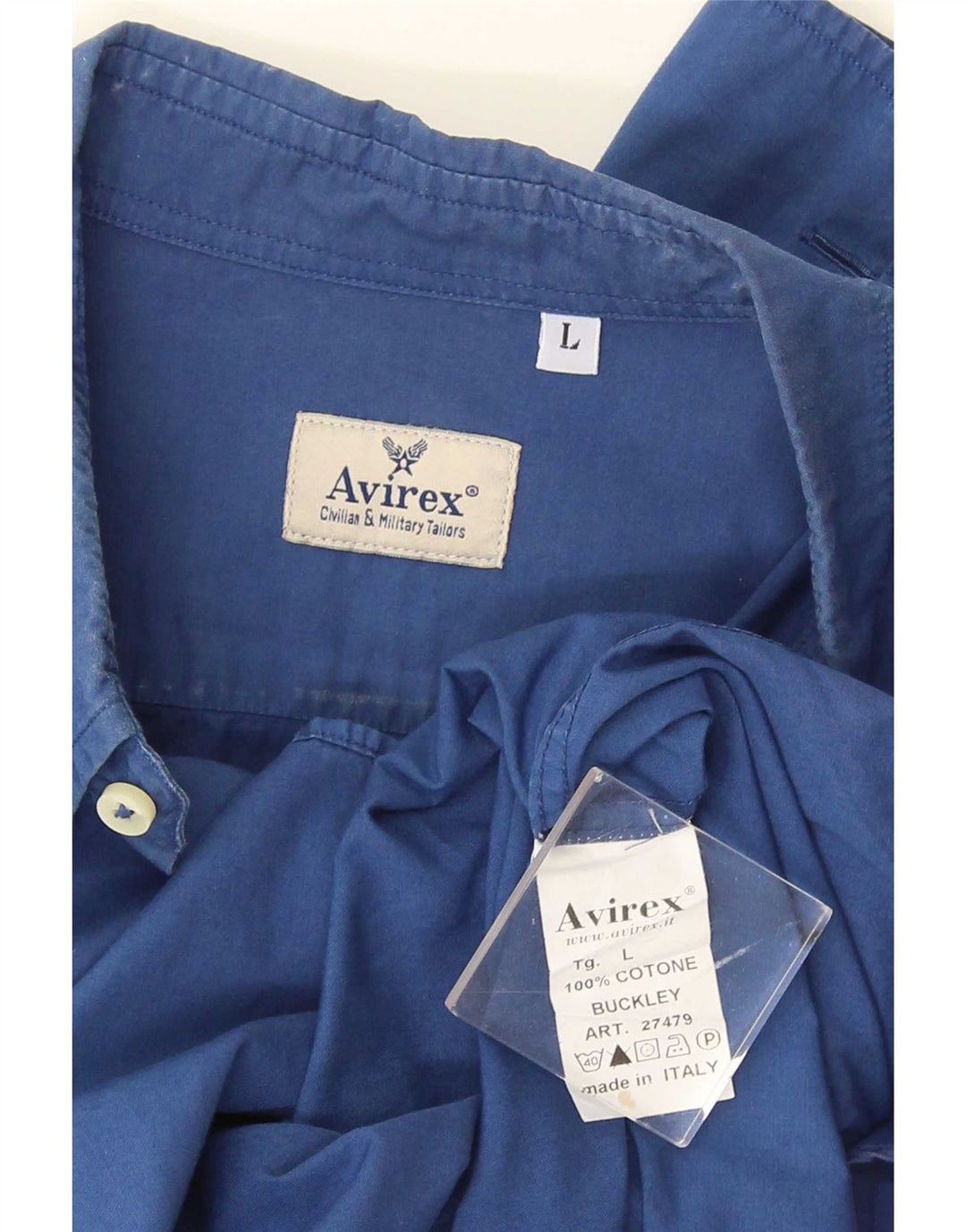 Avirex Mens Regular Fit Shirt Large Blue Cotton
