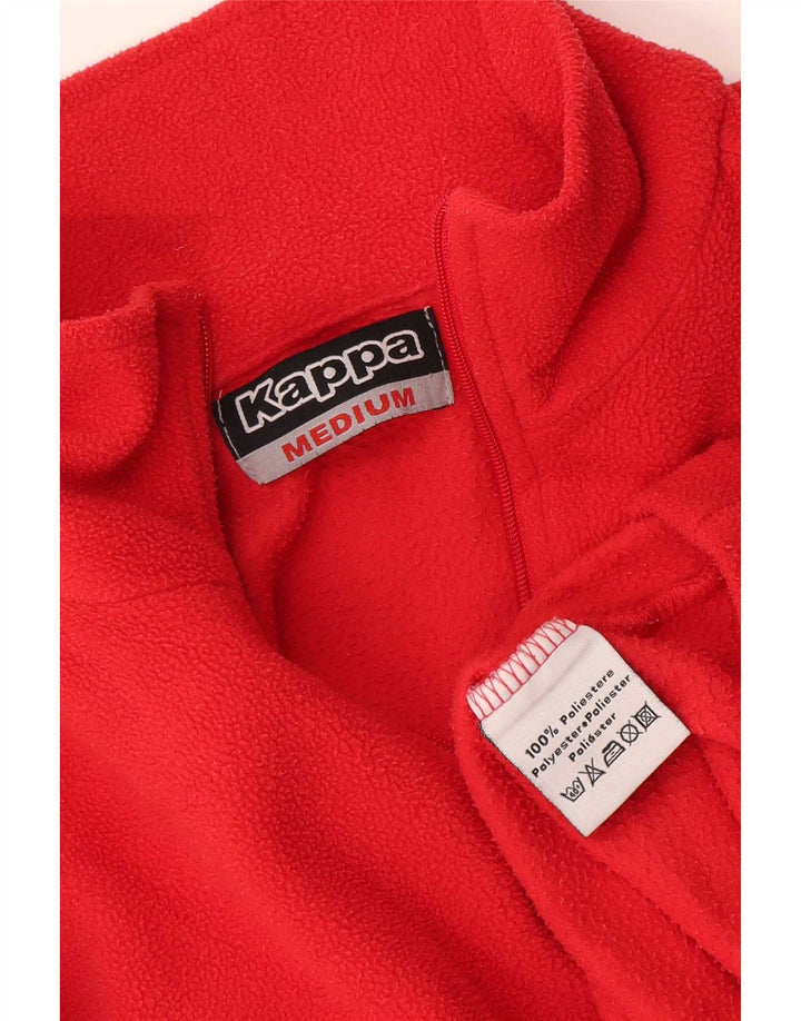 Kappa Mens Zip Neck Fleece Jumper Médio Poliéster Vermelho