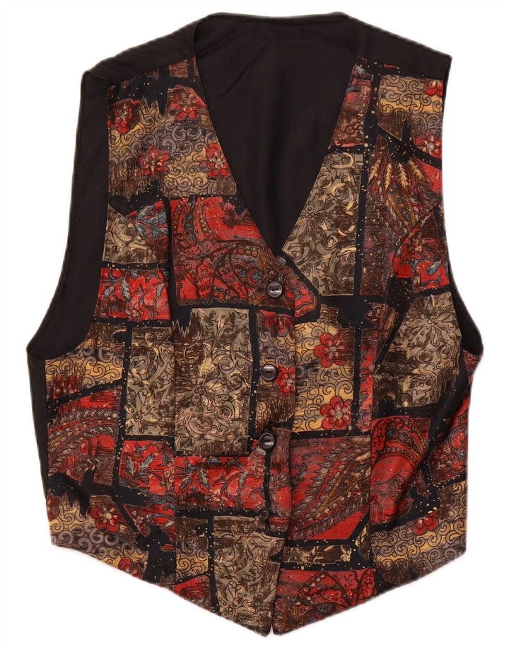 Vintage Womens Waistcoat UK 14 Large Multicoloured Patchwork
