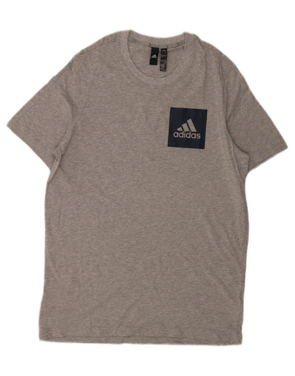 Adidas Mens T-Shirt Top XL Grey Flecked Cotton