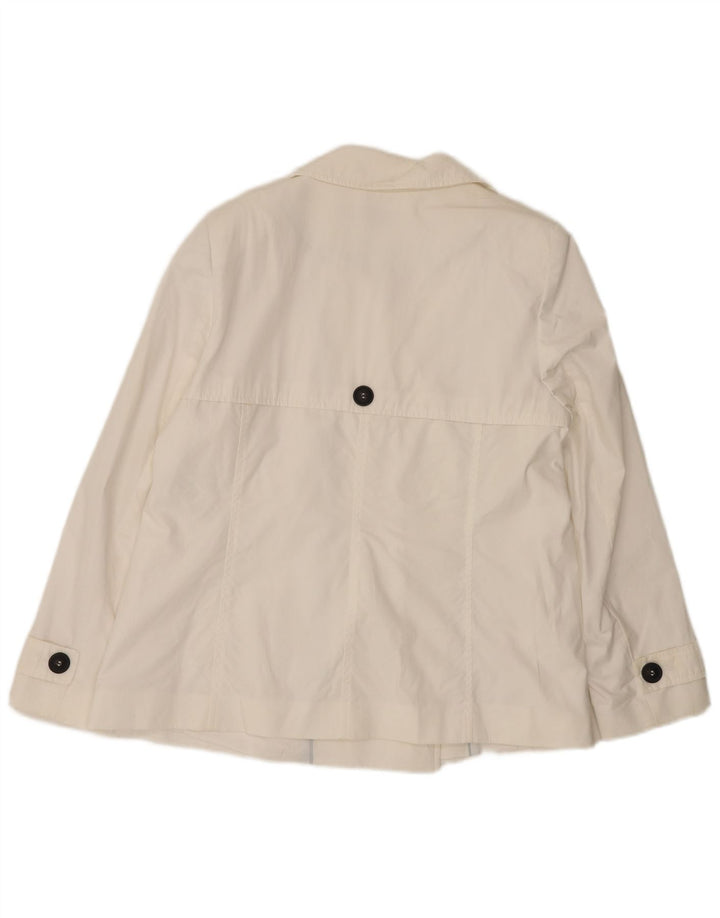 Marks & Spencer Womens Short Trench Coat UK 16 Large White Cotton