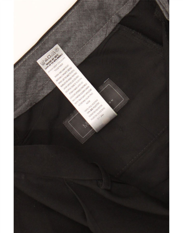 Marks & Spencer Mens Pegged Suit Trousers W36 L31 Black Polyester