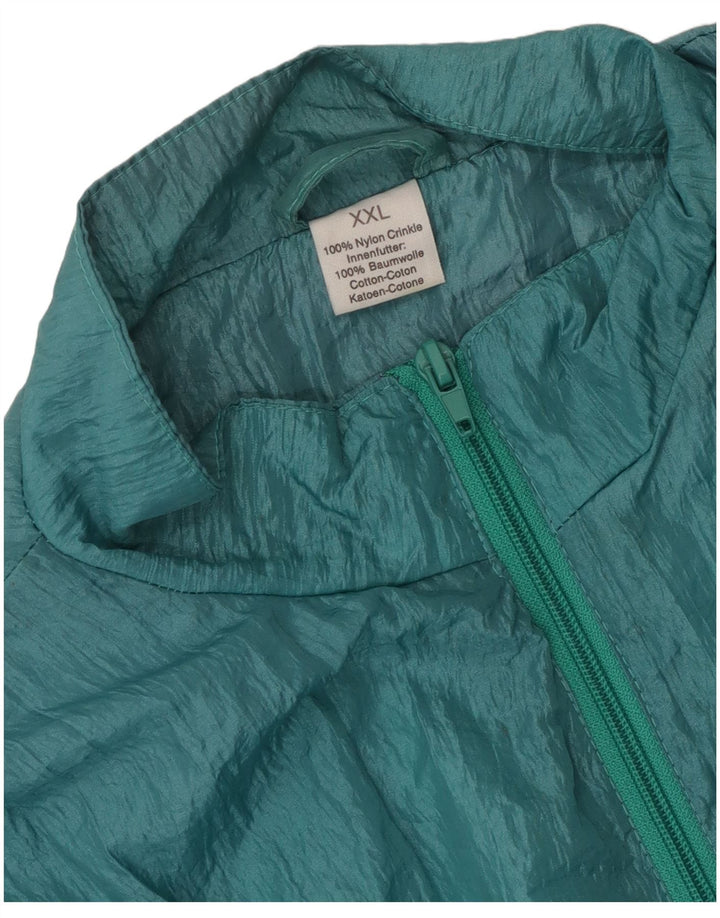 Vintage træningsdragt til mænd Topjakke 2XL Grøn Nylon