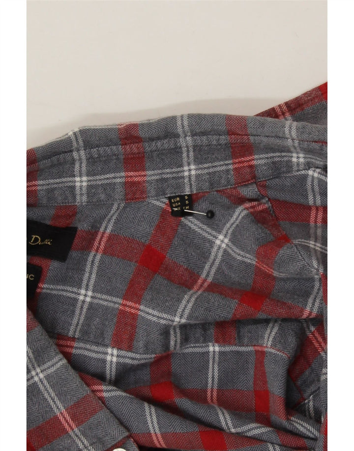 MASSIMO DUTTI Mens Flannel Shirt Small Grey Plaid Cotton Vintage Massimo Dutti and Second-Hand Massimo Dutti from Messina Hembry 