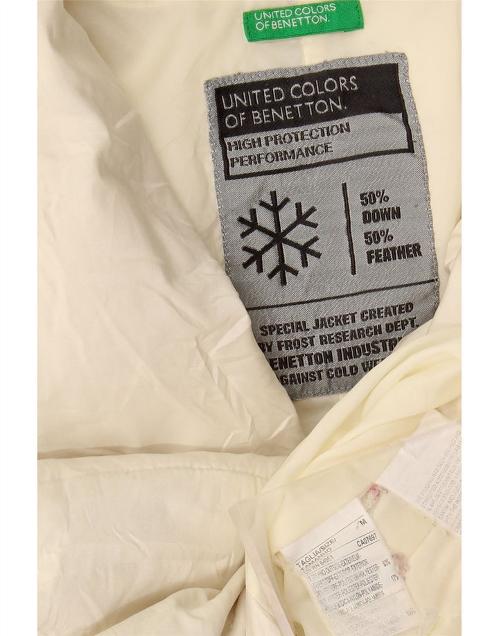 BENETTON Womens Padded Jacket UK 14 Medium Off White Polyester Vintage Benetton and Second-Hand Benetton from Messina Hembry 