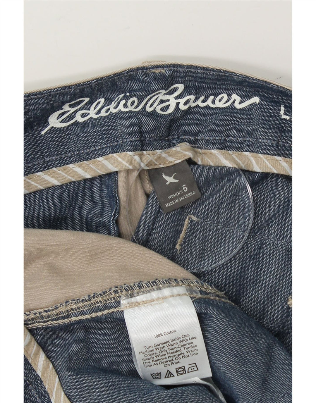 EDDIE BAUER Womens Chino Shorts US 6 Medium W33  Beige Cotton Vintage Eddie Bauer and Second-Hand Eddie Bauer from Messina Hembry 