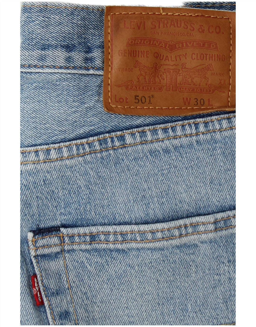 LEVI'S Mens 501 Denim Shorts W30 Medium  Blue Cotton