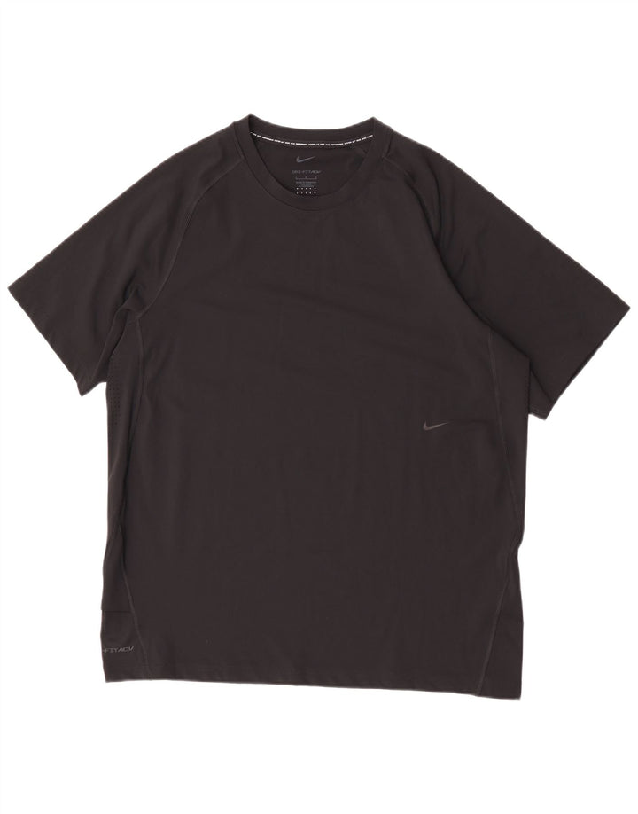 Nike Mens Dri Fit T-Shirt Top Large Black Polyester
