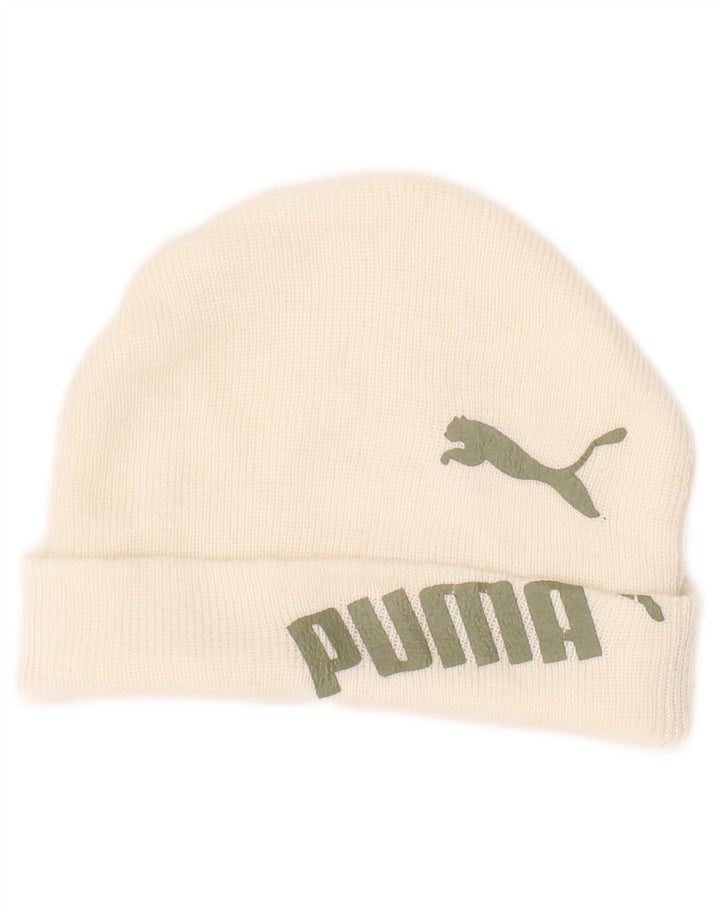 Puma Mens Graphic Knit Beanie Hat One Size White