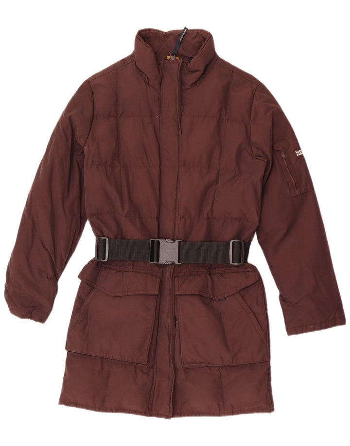 Woolrich Damen Wattierter Mantel UK 10 Small Braune Baumwolle