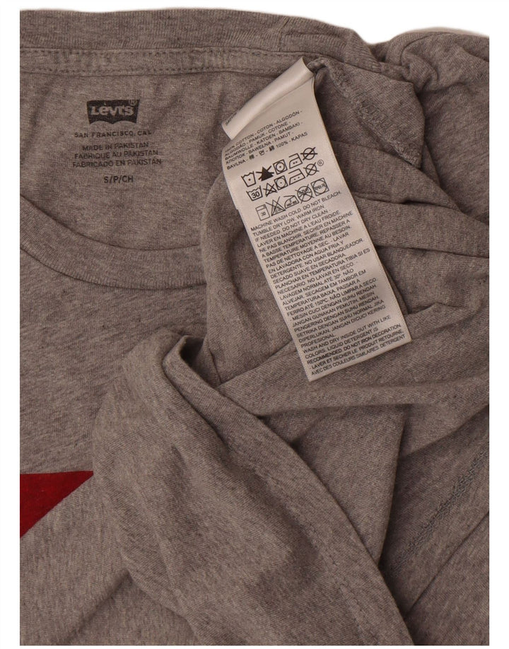 Męski T-shirt z grafiką Levi's, mały, szary, bawełniany