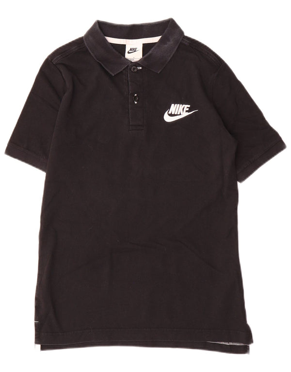 Nike Boys Polo Shirt 12-13 Years Large Black Cotton