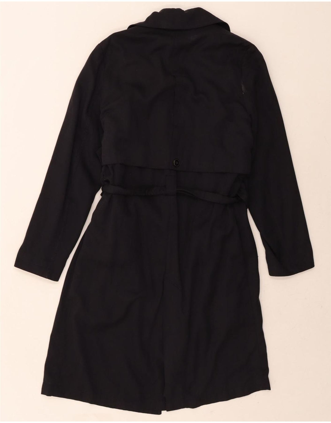 ZARA Womens Trench Coat UK 14 Medium Navy Blue Vintage Zara and Second-Hand Zara from Messina Hembry 