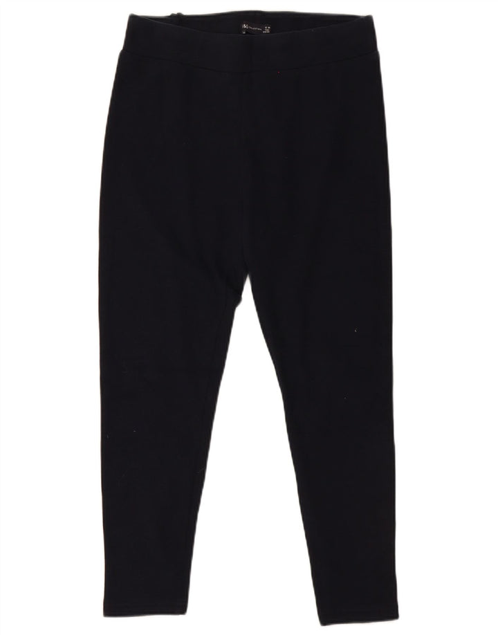 Marks & Spencer Womens Leggings UK 12 Medium Navy Blue Polyester