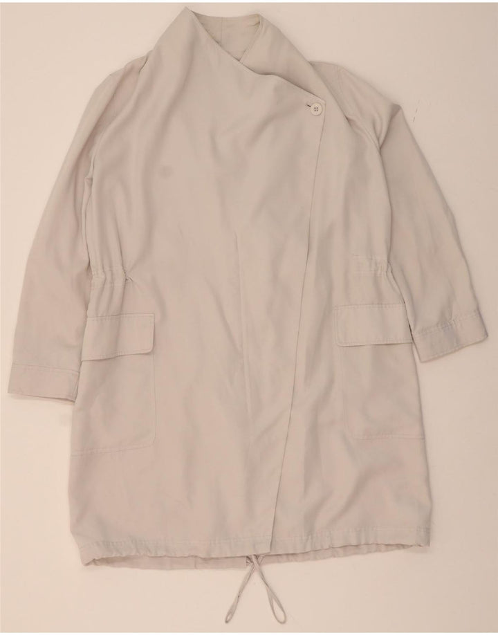 FRENCH CONNECTION Womens Overcoat UK 12 Medium  White Lyocell Vintage French Connection and Second-Hand French Connection from Messina Hembry 