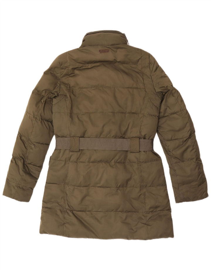 Marlboro Classics Wattierter Damenmantel mit Kapuze, EU 38, mittleres Khaki, Polyester