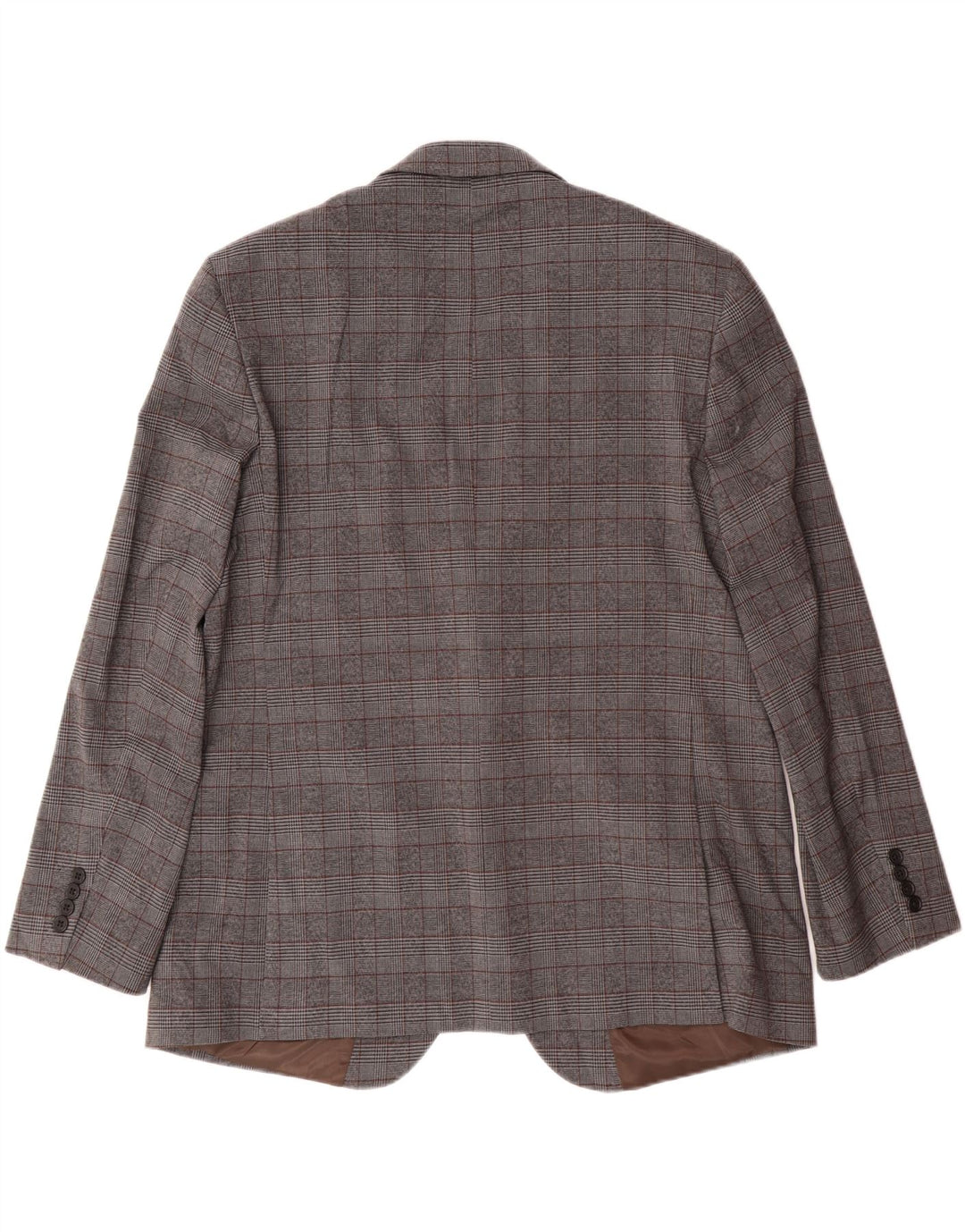 Marks & Spencer Mens 2 Button Blazer Jacket UK 46 3XL Grey Check Polyester