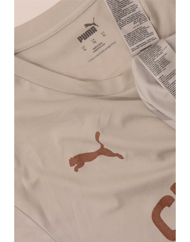 Puma Herre Grafisk T-Shirt Top XL Hvid Polyester