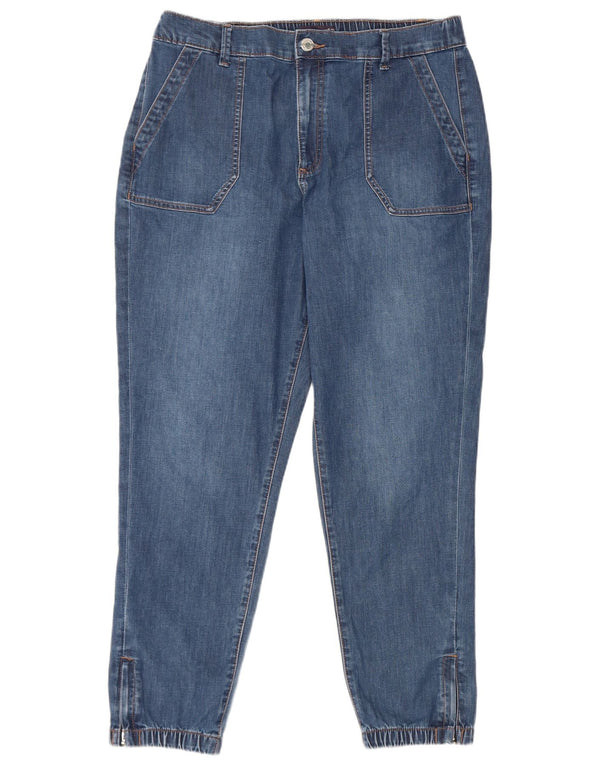 Marks & Spencer Womens Joggers Cropped Jeans UK 16 Large W34 L26 Blue