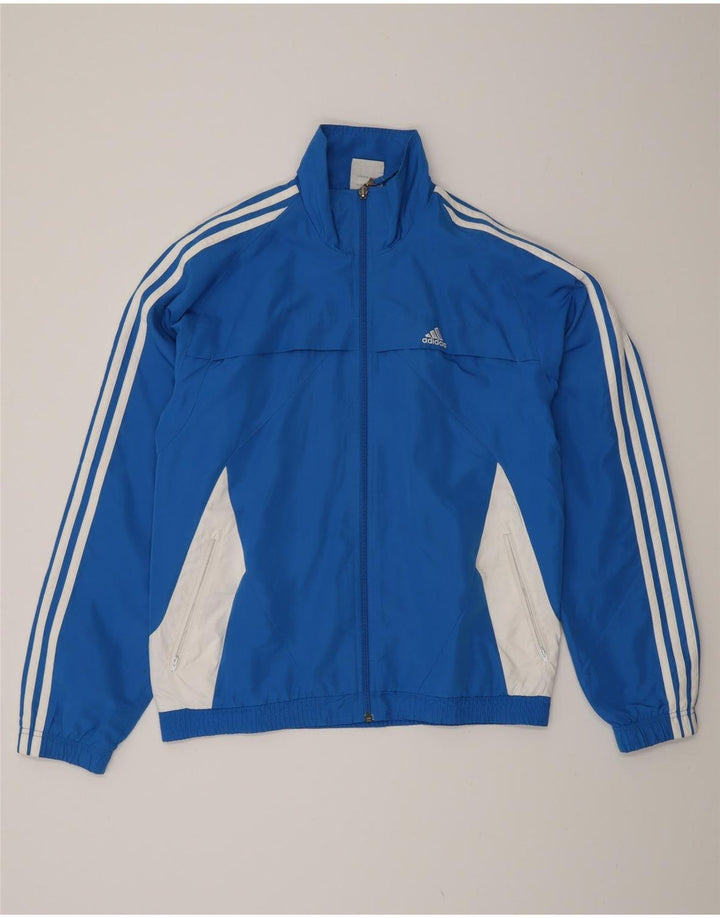 Adidas Mens Rain Jacket UK 36/38 Small Blue Colourblock Polyester