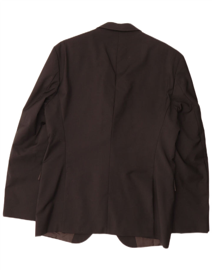 Hugo Boss Veste blazer à 2 boutons pour homme EU 52 Grande laine vierge noire