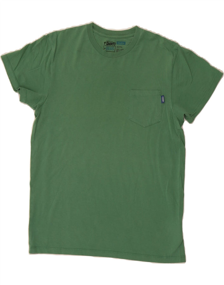 VANS Mens Custom Fit T-Shirt Top Medium Green Cotton Vintage Vans and Second-Hand Vans from Messina Hembry 