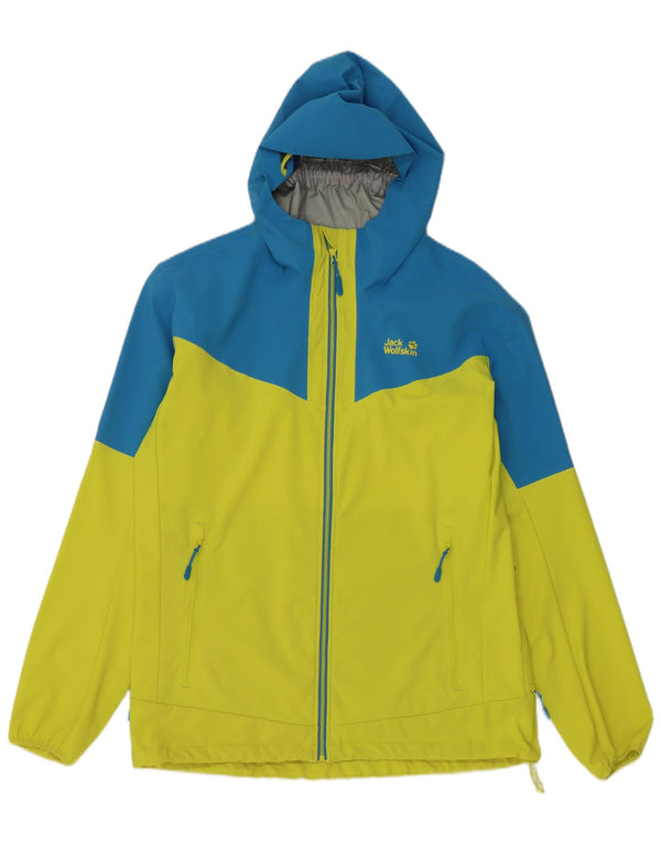 Jack Wolfskin Jachetă de ploaie cu glugă pentru bărbați UK 42, mare, galbenă