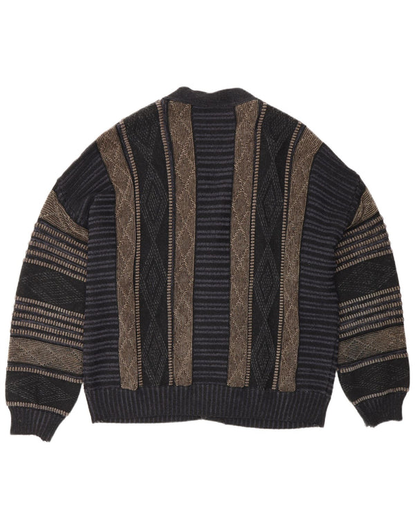 Suéter tipo cárdigan para hombre Fiume IT 50 Medium Azul marino Argyle/Diamante Acrílico