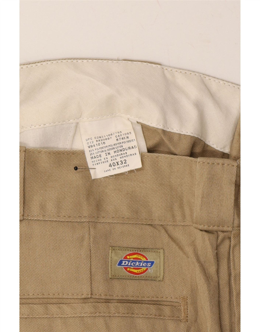 DICKIES Mens Straight Chino Trousers W40 L32 Beige Polyester Vintage Dickies and Second-Hand Dickies from Messina Hembry 