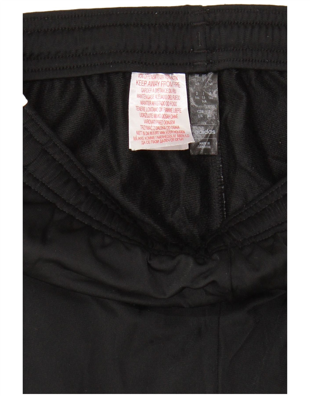 ADIDAS Boys Tracksuit Trousers 13-14 Years  Black Polyester