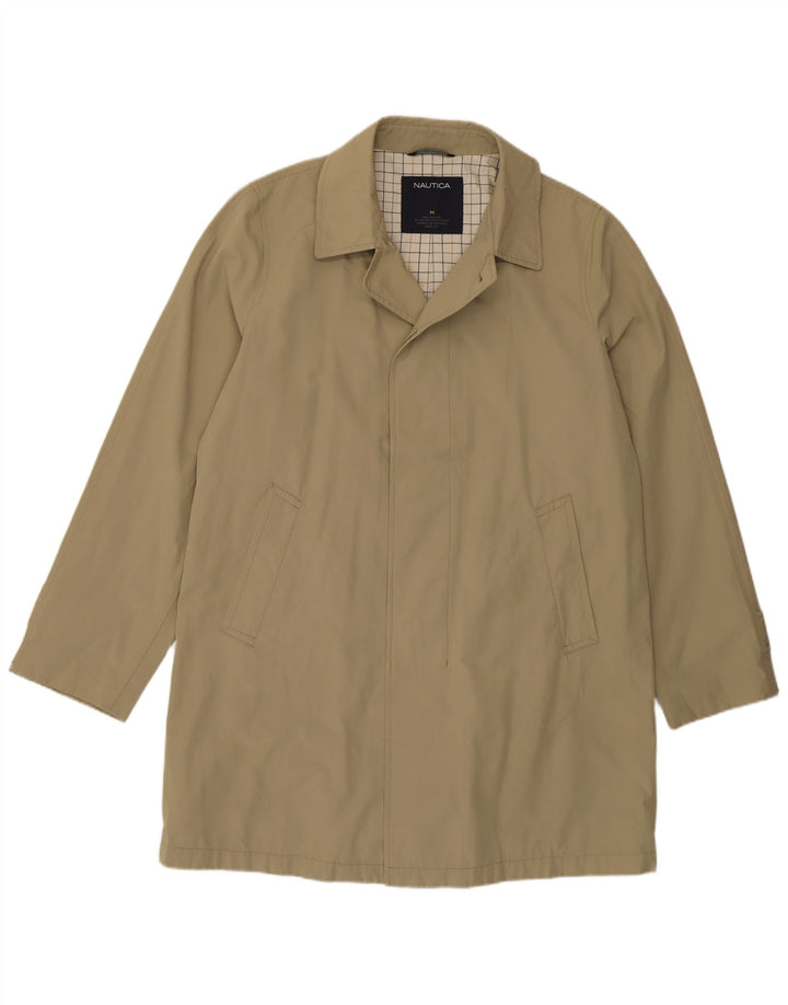 Nautica Herre Overfrakke UK 38 Medium Khaki Polyester Classic