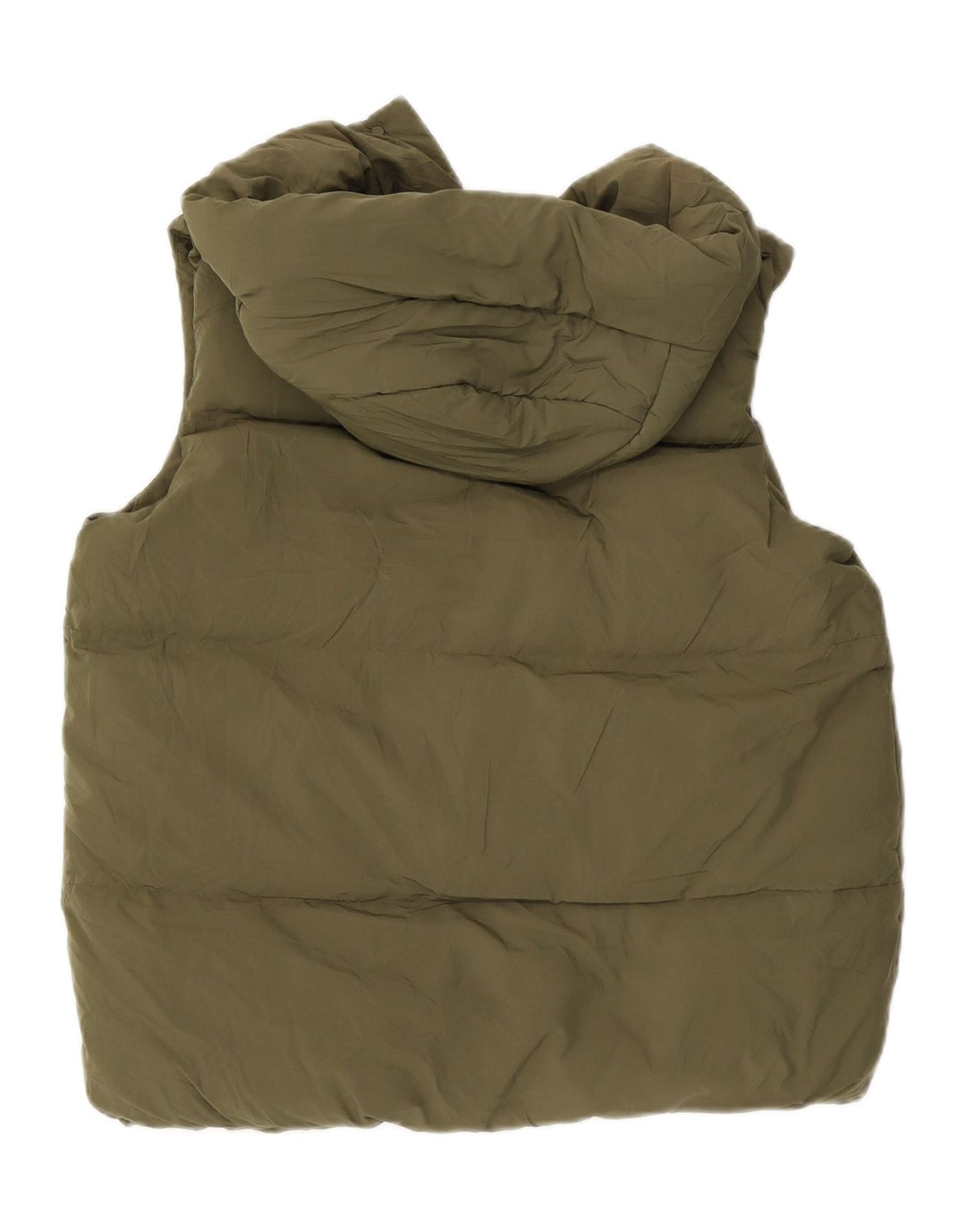 Marks & Spencer Womens Hooded Padded Gilet UK 12 Medium Green Polyester