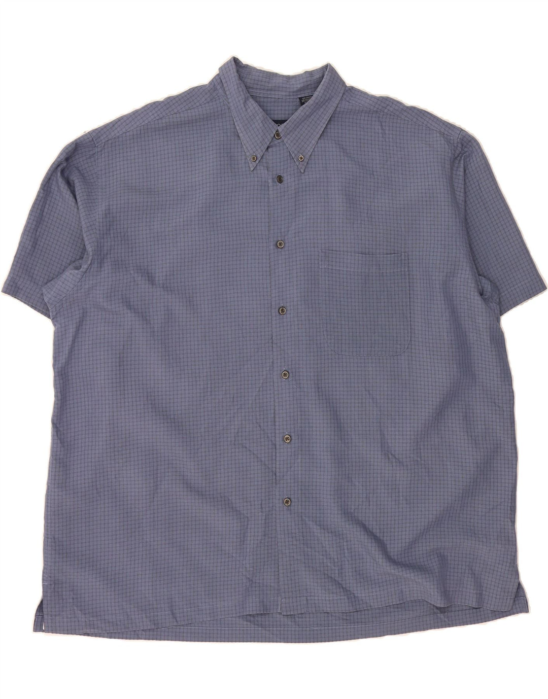 IZOD Mens Short Sleeve Shirt 2XL Navy Blue Check Rayon Vintage Izod and Second-Hand Izod from Messina Hembry 