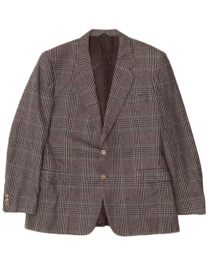 Pierre Cardin Veste Blazer 2 Boutons Homme IT 54 2XL Gris Carreaux Laine Classique