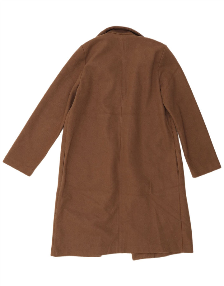 Zara Womens Open Overcoat UK 16 Large Brown Polyester