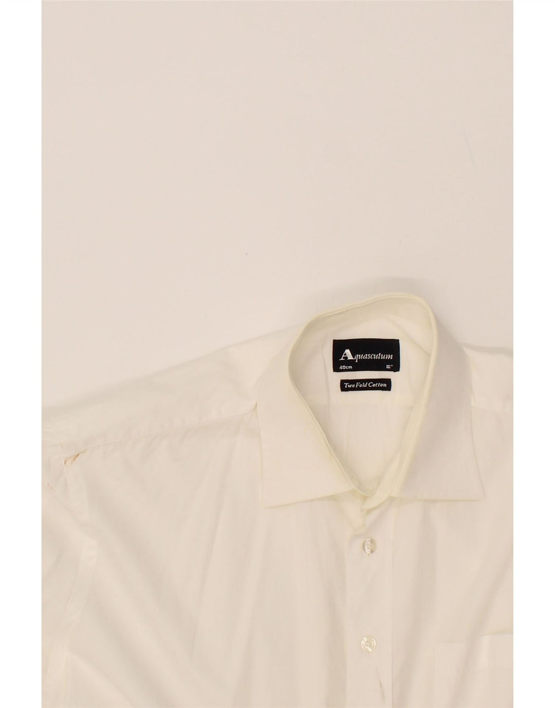 AQUASCUTUM Mens Shirt Size 16 Large White Cotton Vintage Aquascutum and Second-Hand Aquascutum from Messina Hembry 