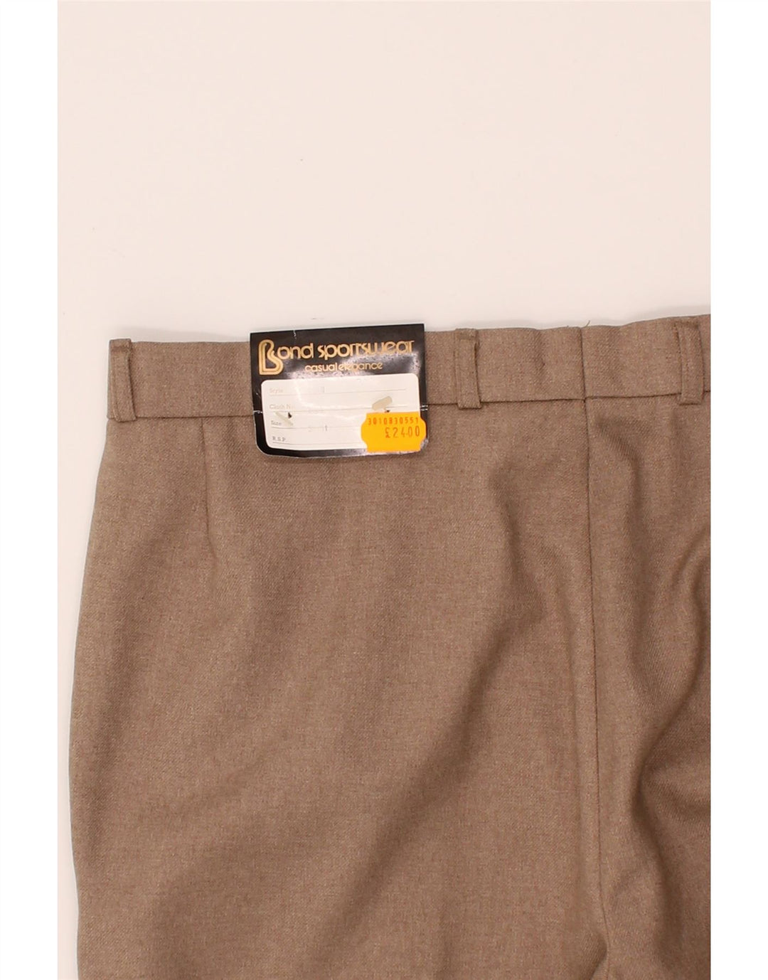 VINTAGE Womens Straight Suit Trousers W38 L31 Beige Polyester Vintage Vintage and Second-Hand Vintage from Messina Hembry 