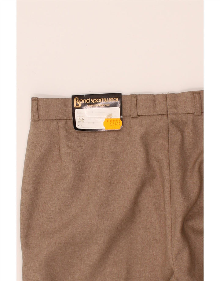VINTAGE Womens Straight Suit Trousers W38 L31 Beige Polyester Vintage Vintage and Second-Hand Vintage from Messina Hembry 
