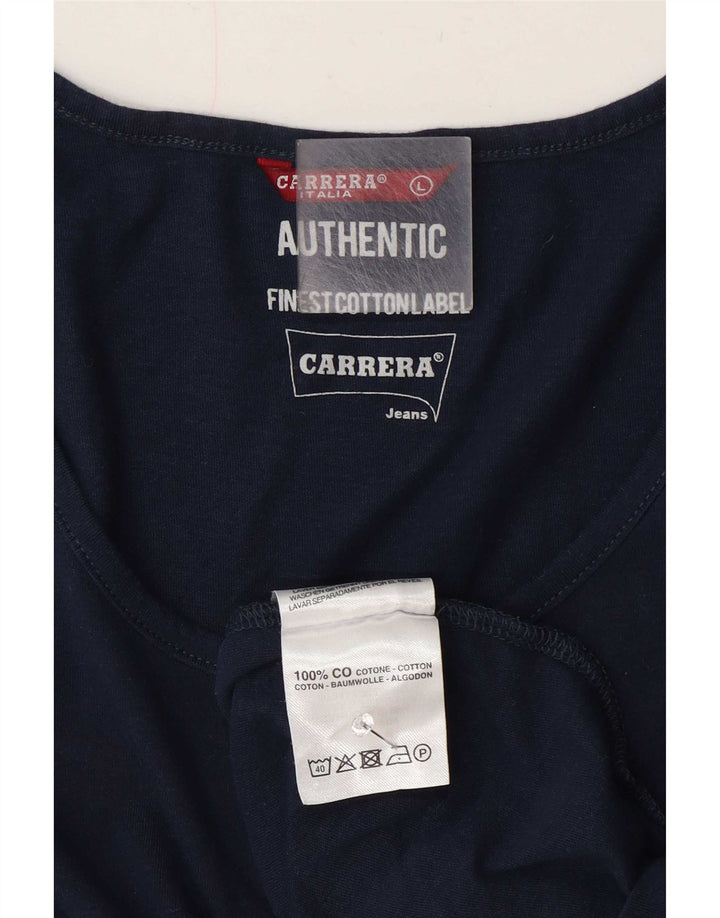 Carrera Mens Colete Top Grande Algodão Azul Marinho