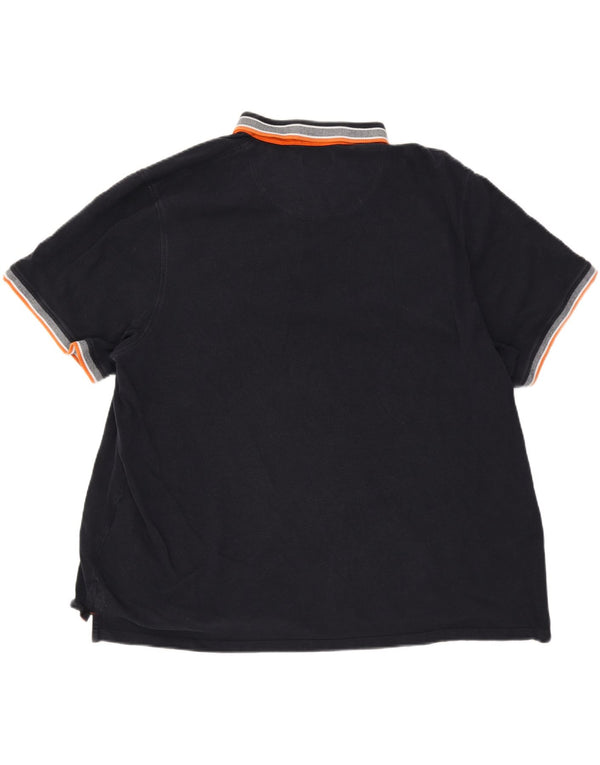 Jack & Jones herre poloskjorte 4XL marineblå stribet bomuld
