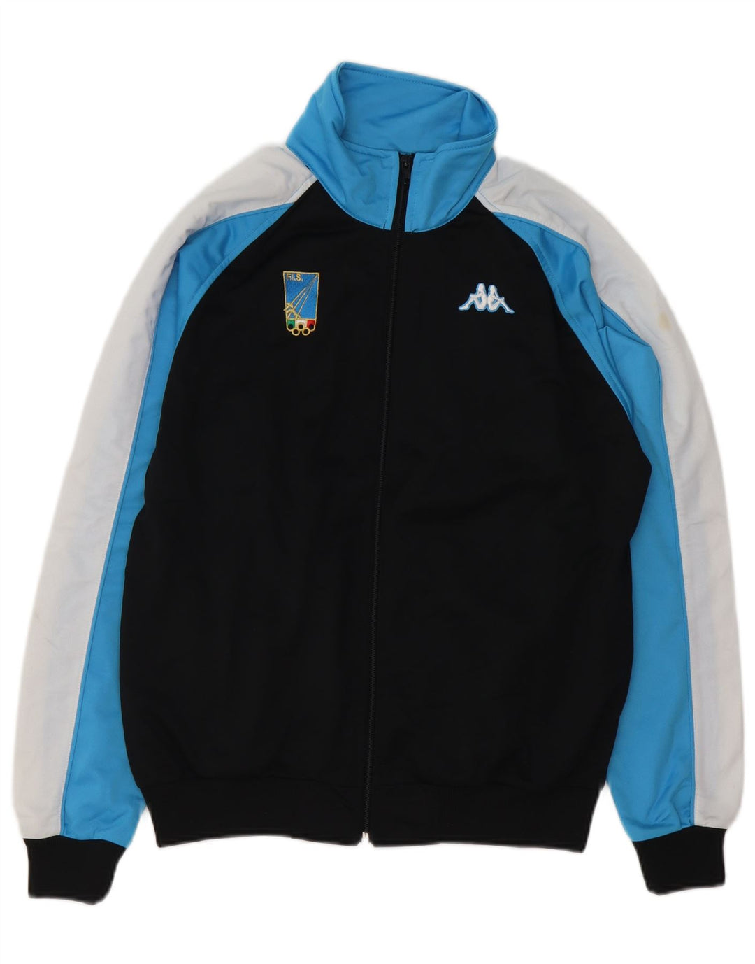 Giacca da tuta da uomo Kappa Italia, piccola, in poliestere color block nero