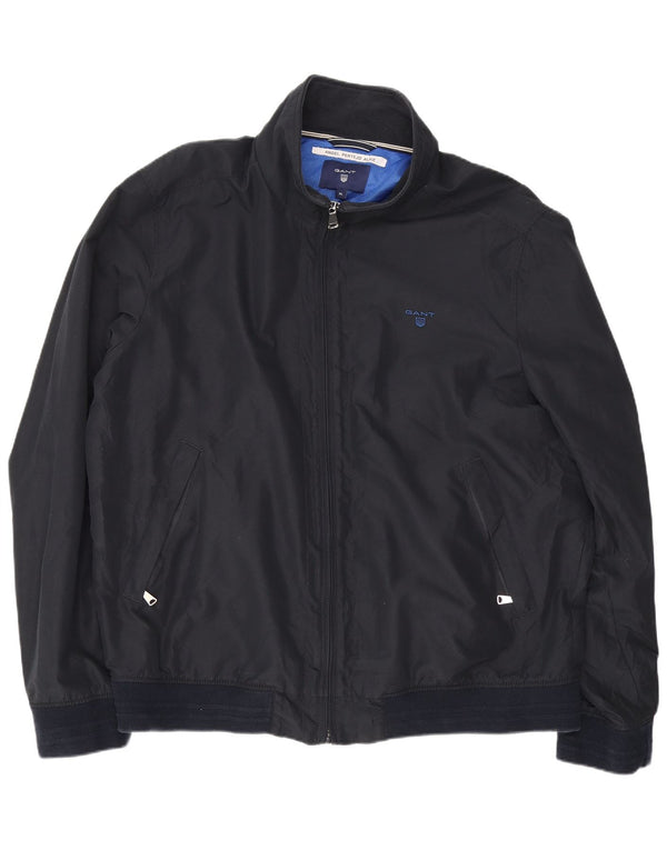 Gant Mens Bomber Jacket UK 42 XL Navy Blue Polyester