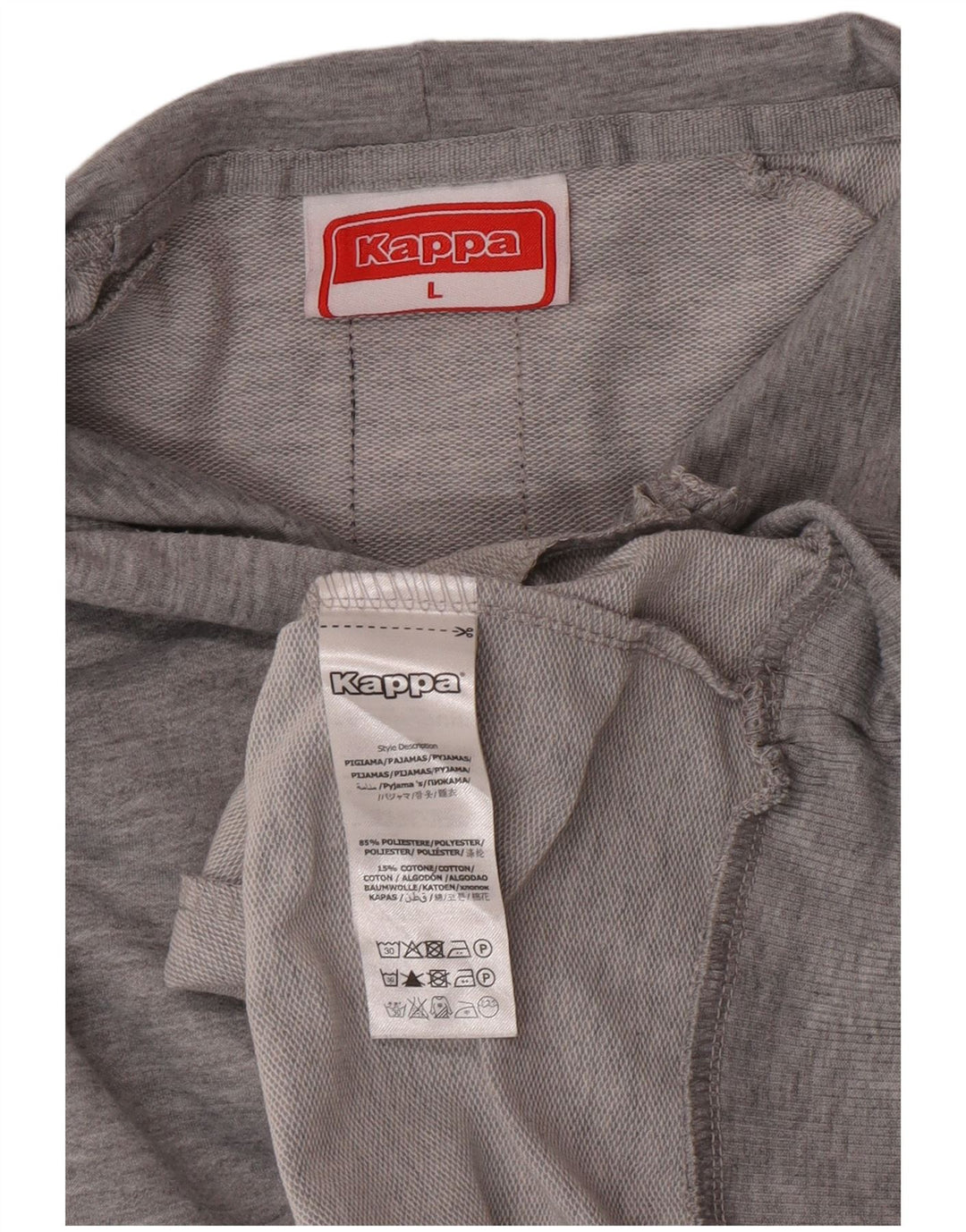 Kappa Mens Graphic Hoodie Jumper Large Grey Flecked Polyester