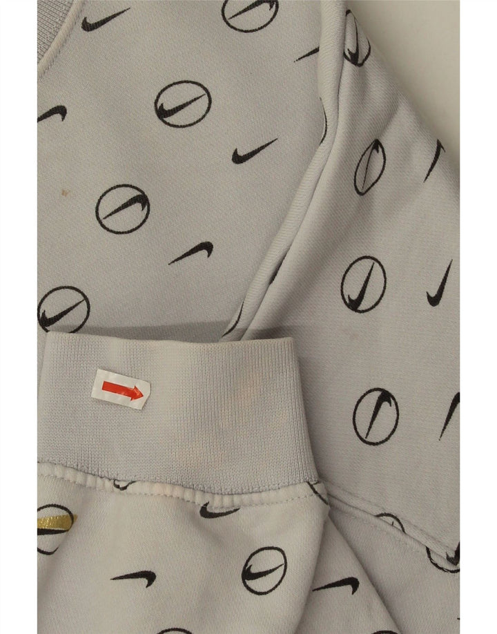 Nike Womens Oversized Crop Graphic Sweatshirt Jumper UK 10 Small Grey