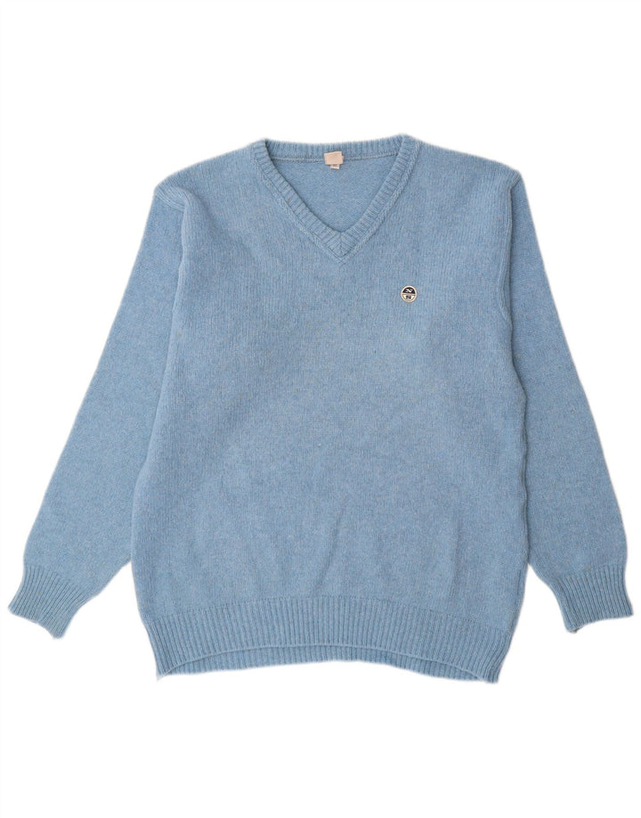 North Sails Mens V-Neck Jumper Sweater XL Blue Wool