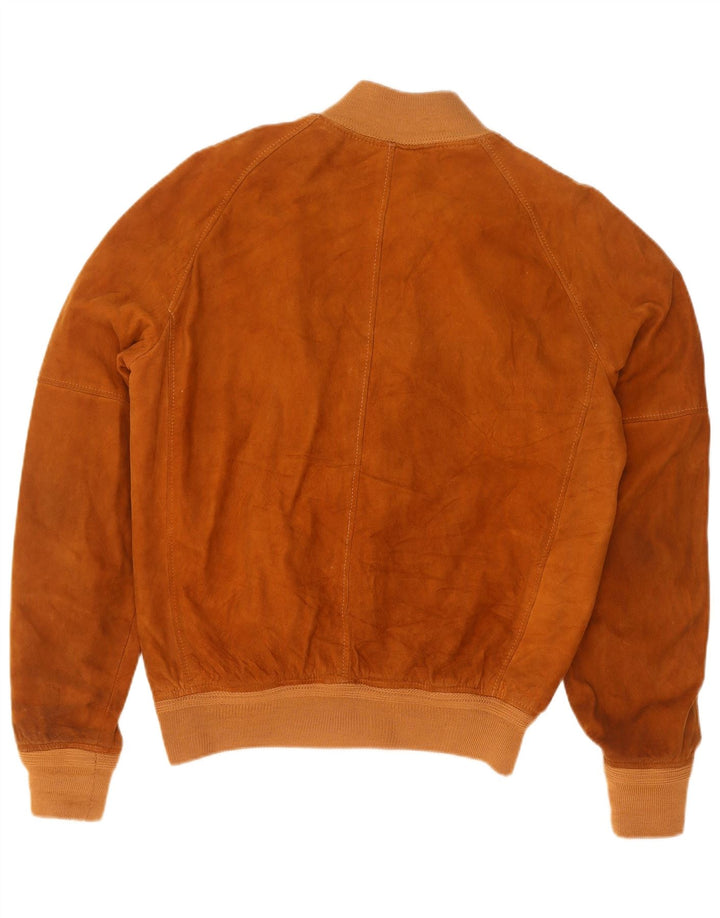 Vintage Ανδρικό Suede Bomber Jacket UK 38 Medium Beige