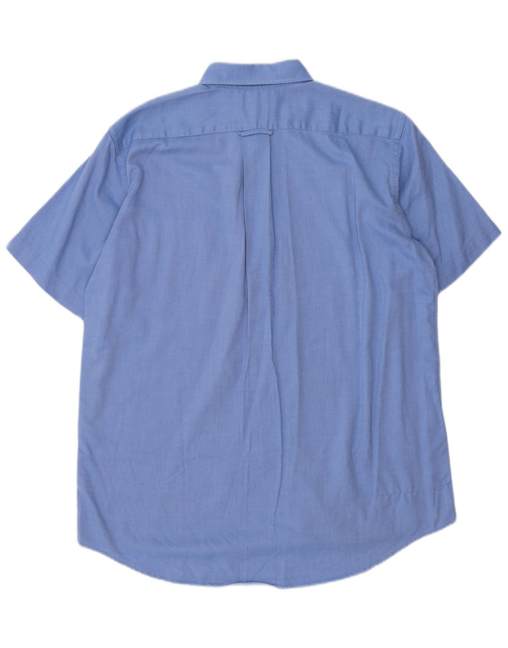 Lacoste Mens Short Sleeve Shirt Size 40 Medium Blue Cotton