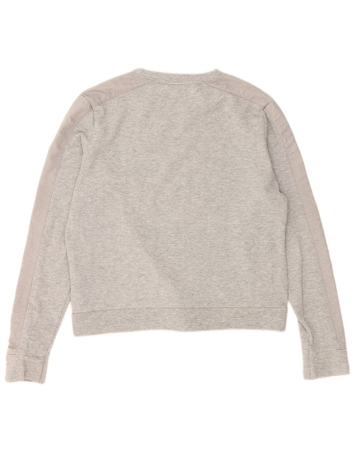 NIKE Womens Sweatshirt Jumper UK 14 Medium Grey Cotton