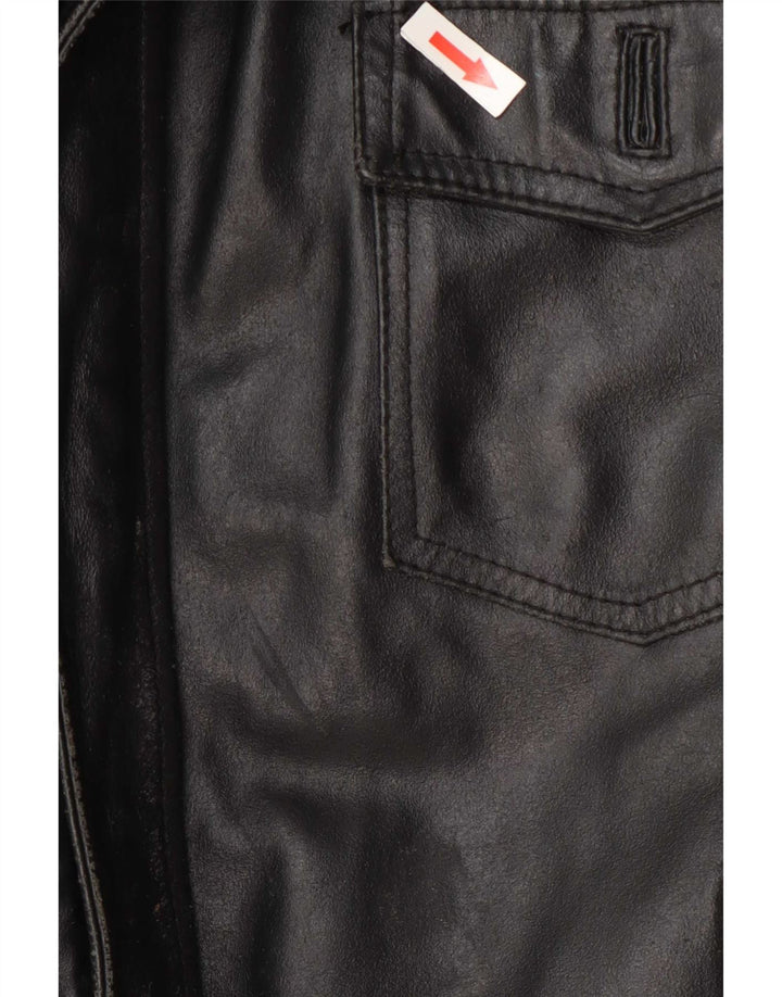 Vintage Mens Leather Flight Aviator Jacket UK 40 Large Black