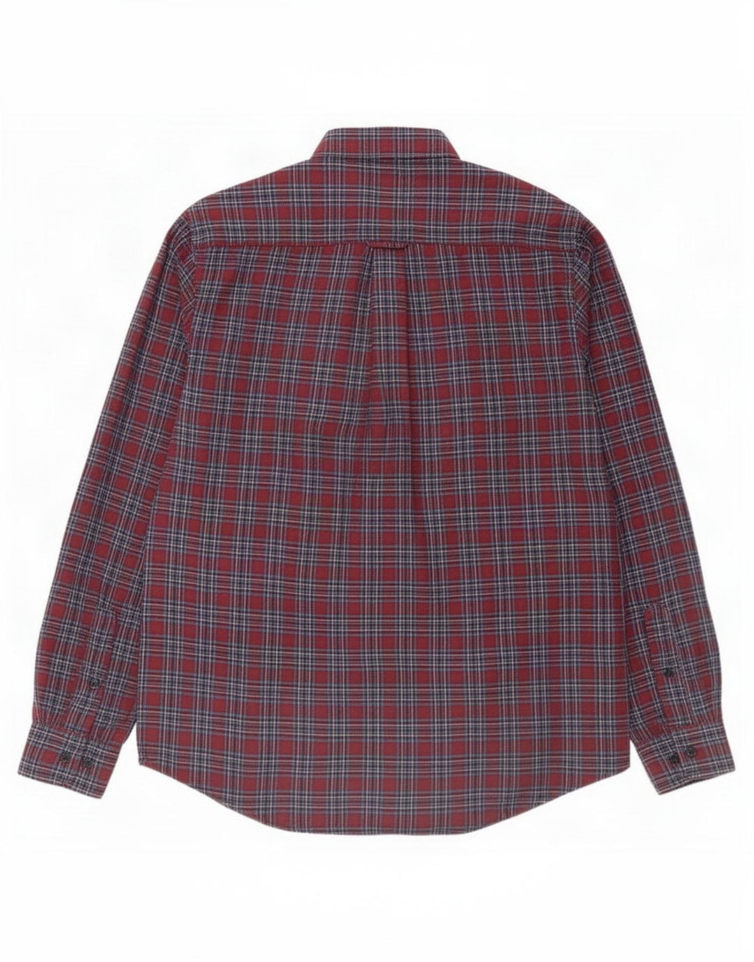 James Pringle Mens Flannel Shirt Medium Burgundy Check Polyester